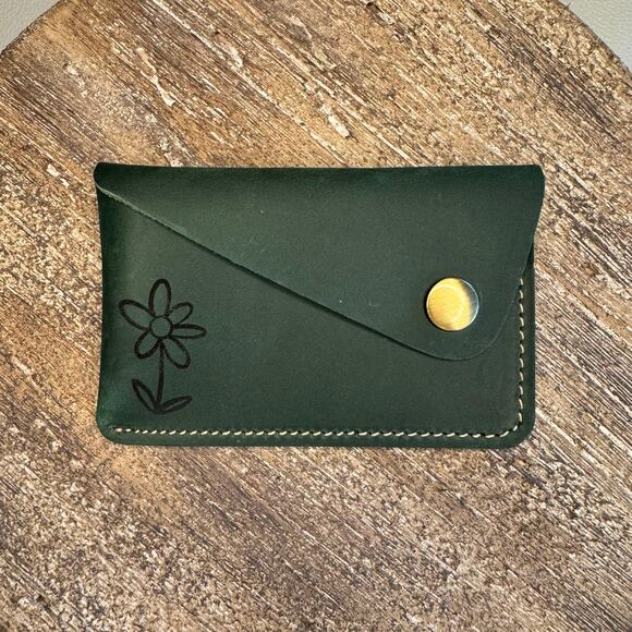 Genuine Leather Wallet  DEEP RED Credit Card Holder Wallet NEW FAST SHIP - Picture 1 of 5